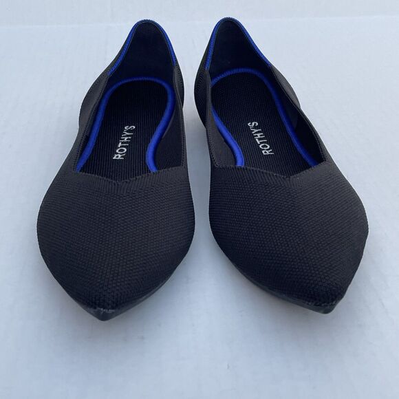 Rothy's The Point Flats Black Women's Sz 11.5 Casual Slip On Comfort Knit Shoes - Picture 4 of 13
